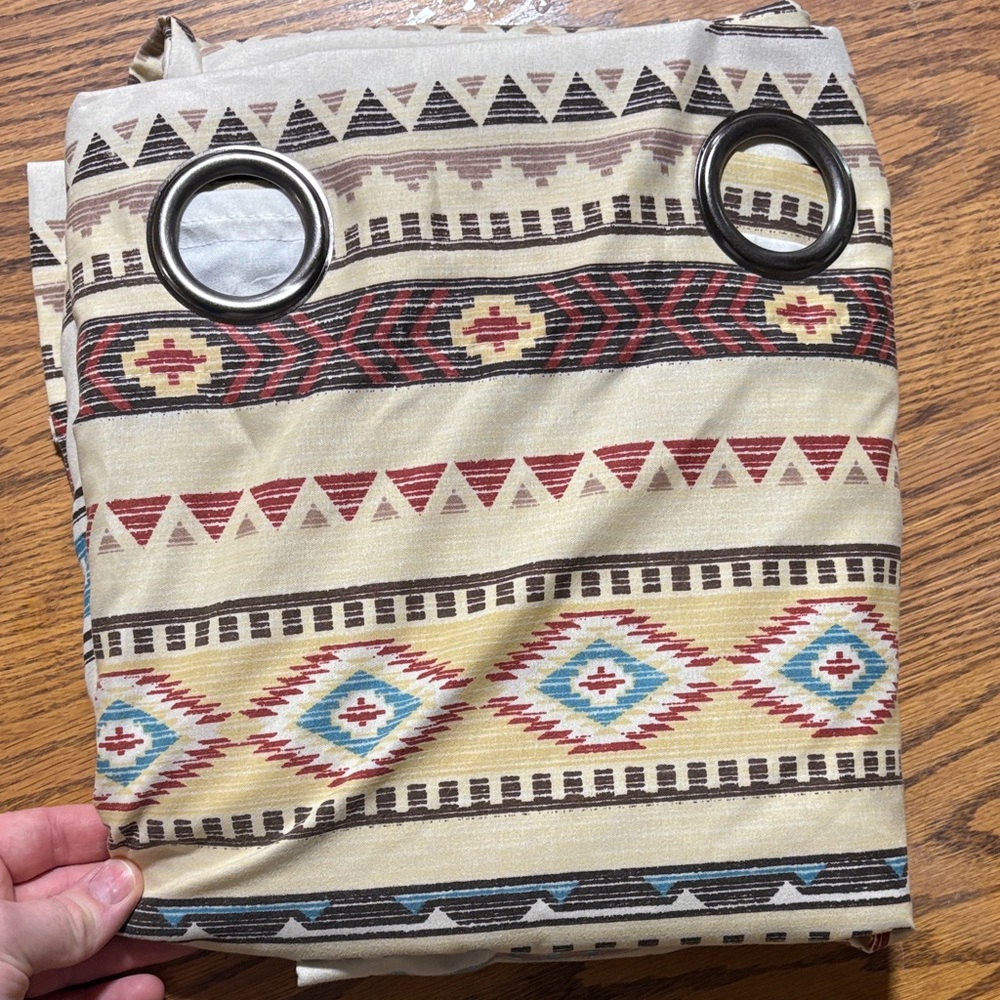 Tribal Patterned Curtain with Grommets